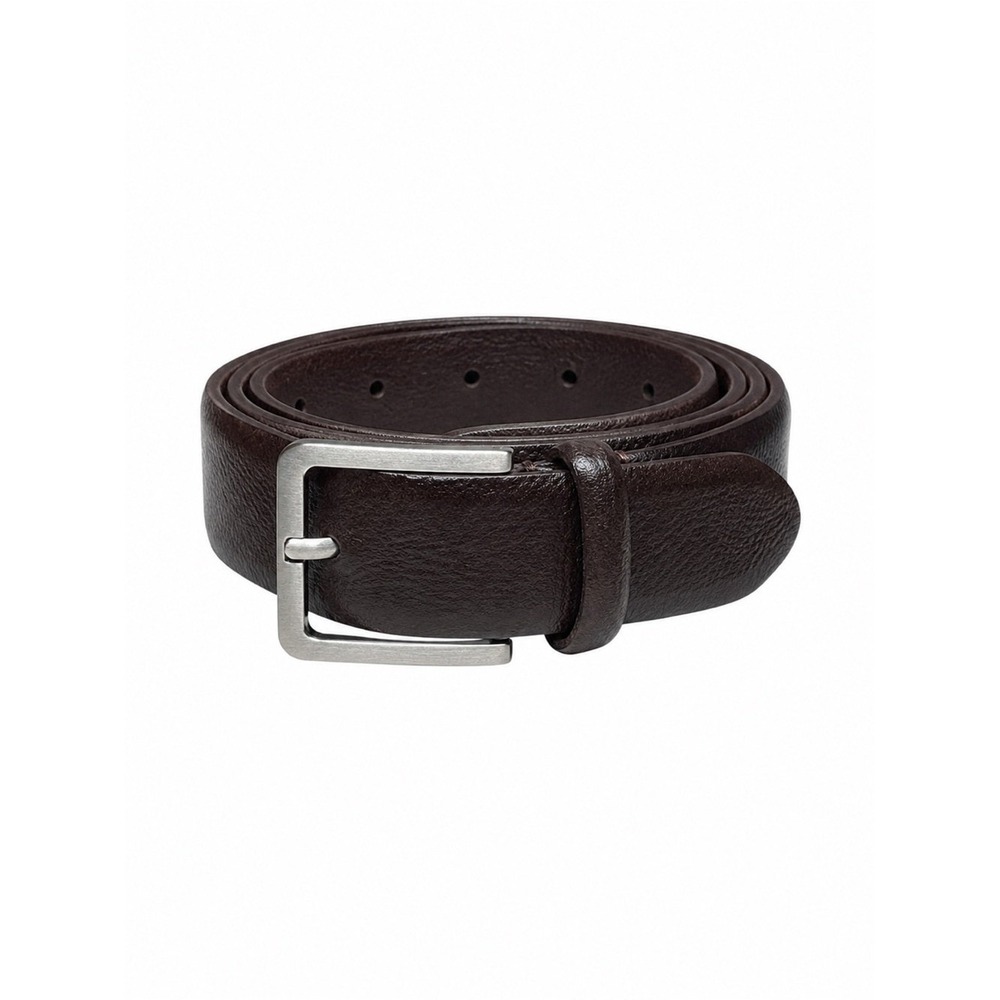 Johnston Murphy Wide Brown Leather Belt Size 44 Crome Buckle Classic Timeless